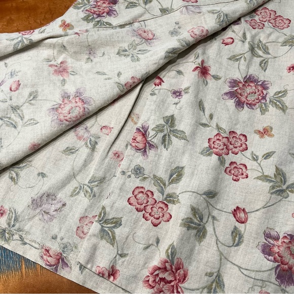 Vintage Eddie Bauer Linen Floral Print Wrap skirt Skirt Natural butterfly - Picture 2 of 11